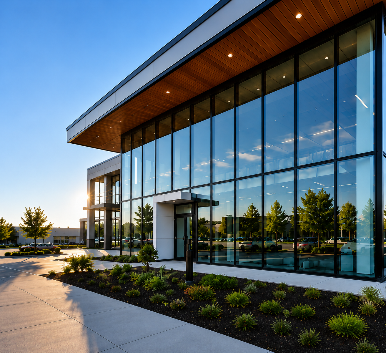 Modern building with glass facade