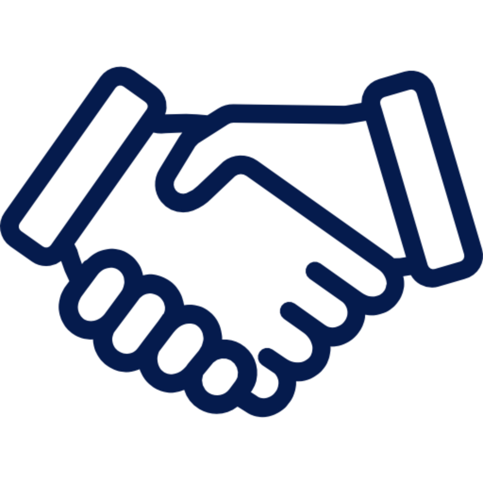 Simple handshake symbol on black background