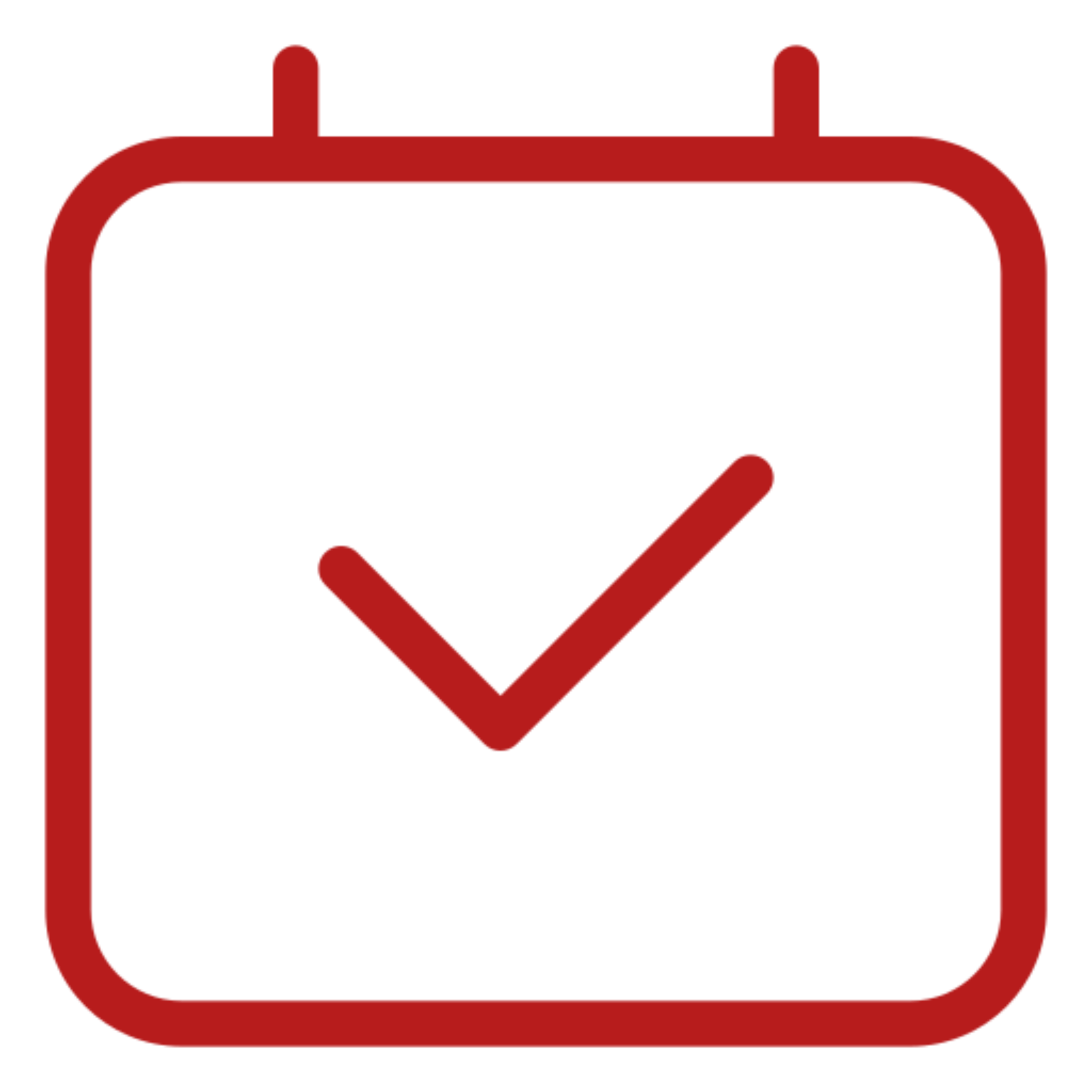 Calendar icon with red checkmark