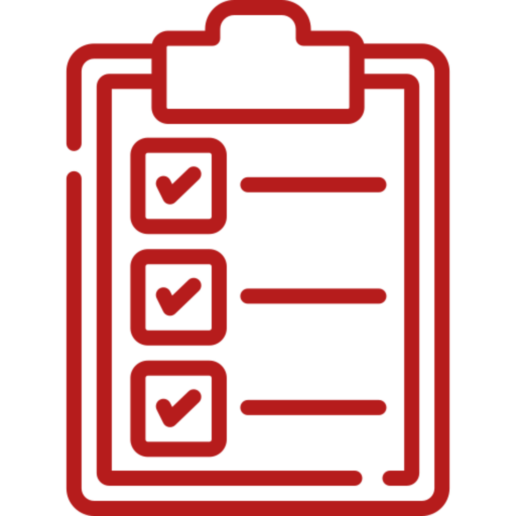 Simple red clipboard icon