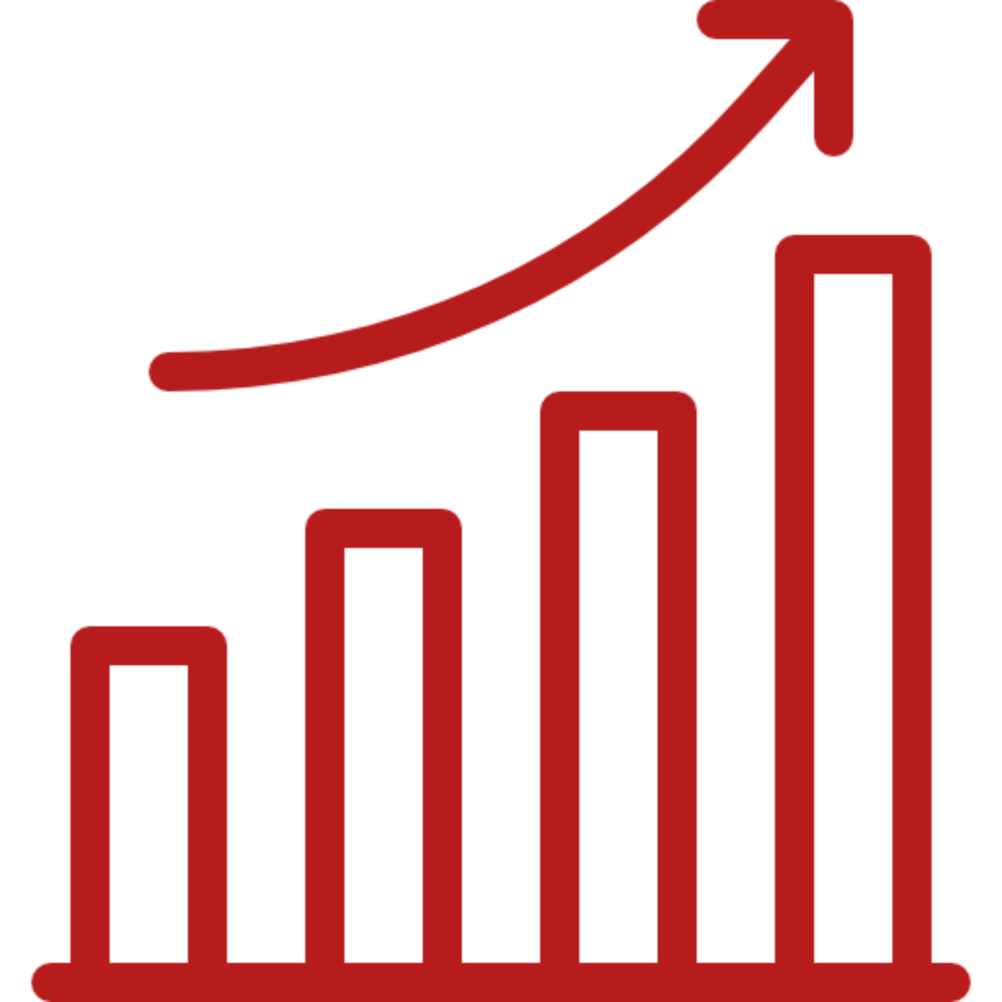 Growth chart icon in red