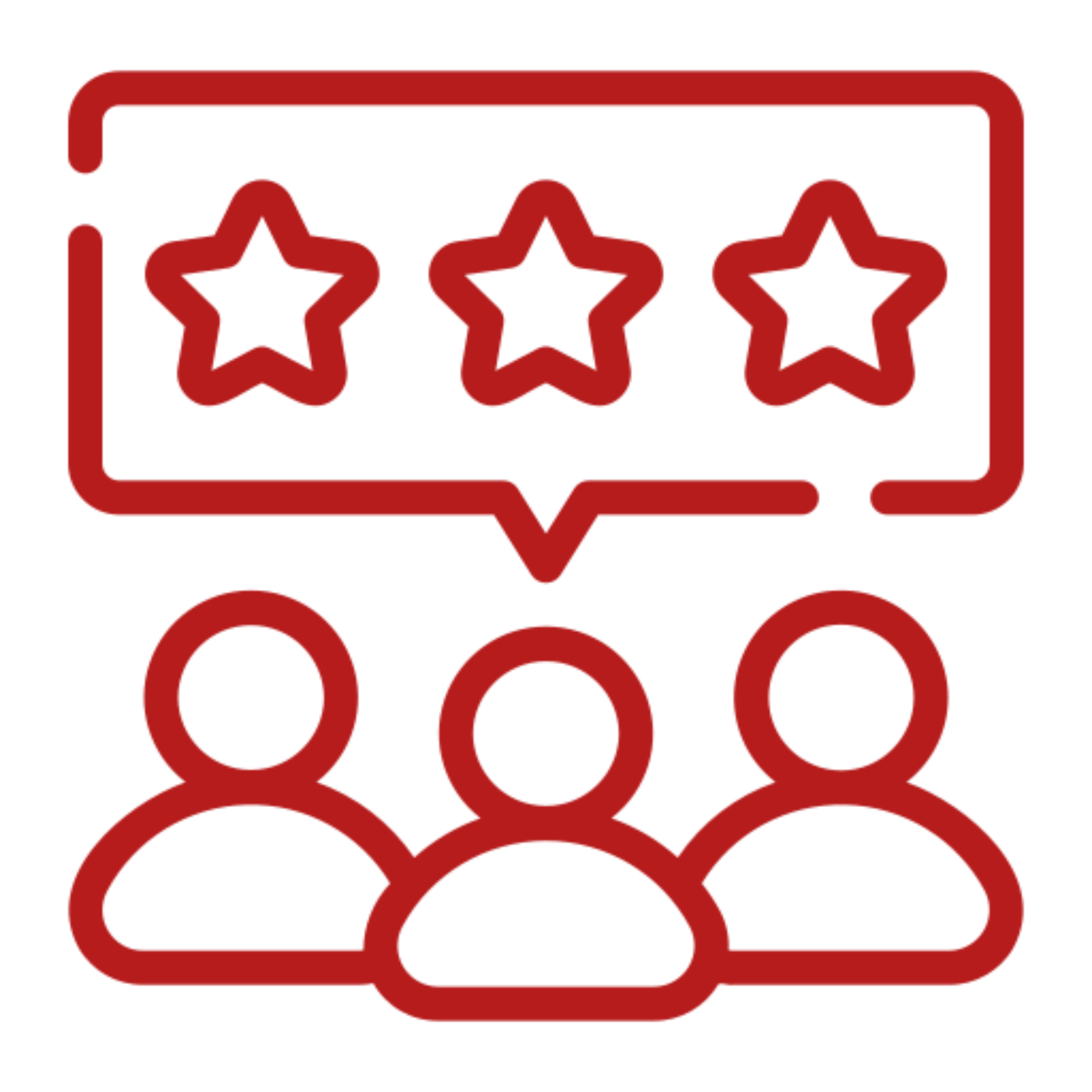 Team evaluating with star ratings