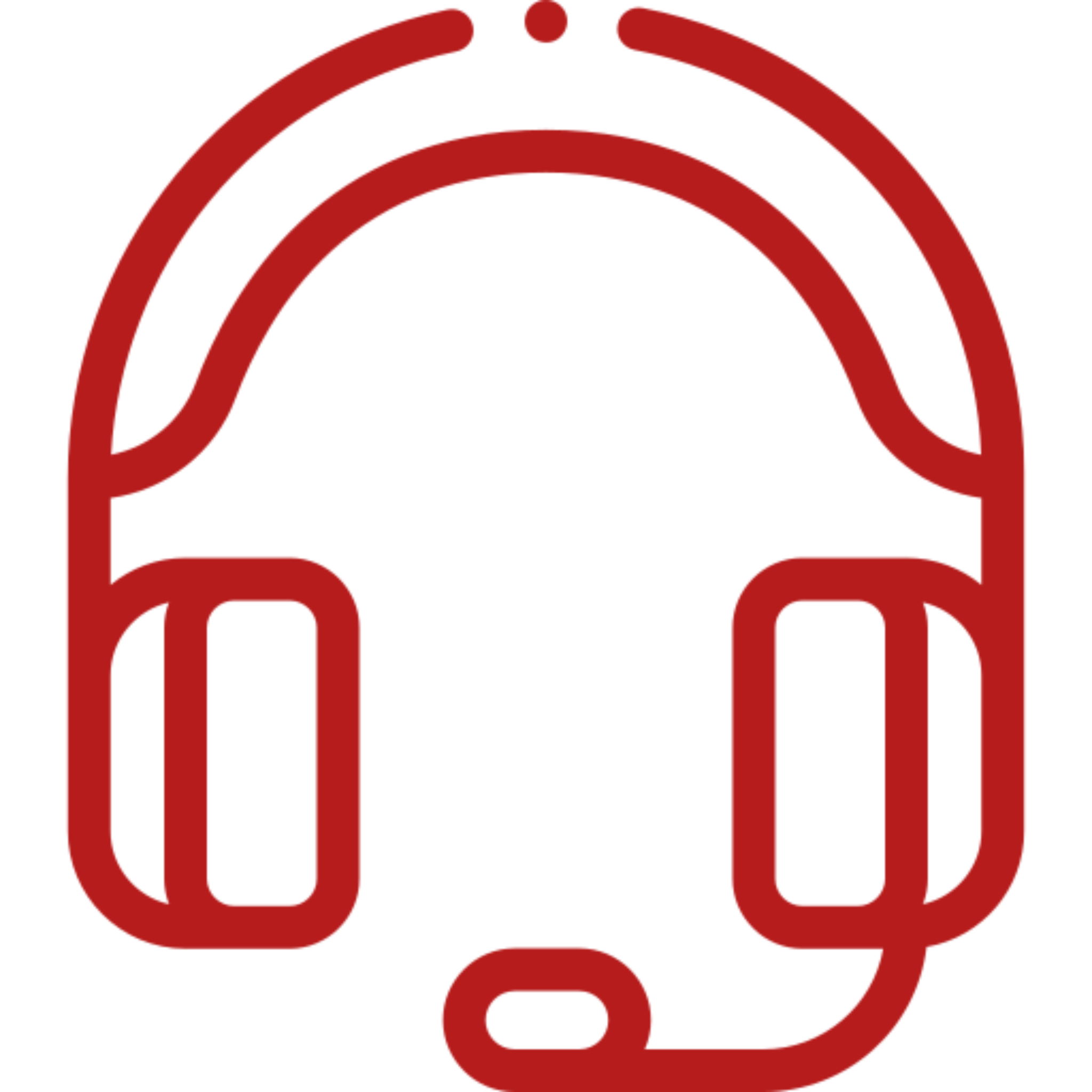 Minimalist headset illustration in red