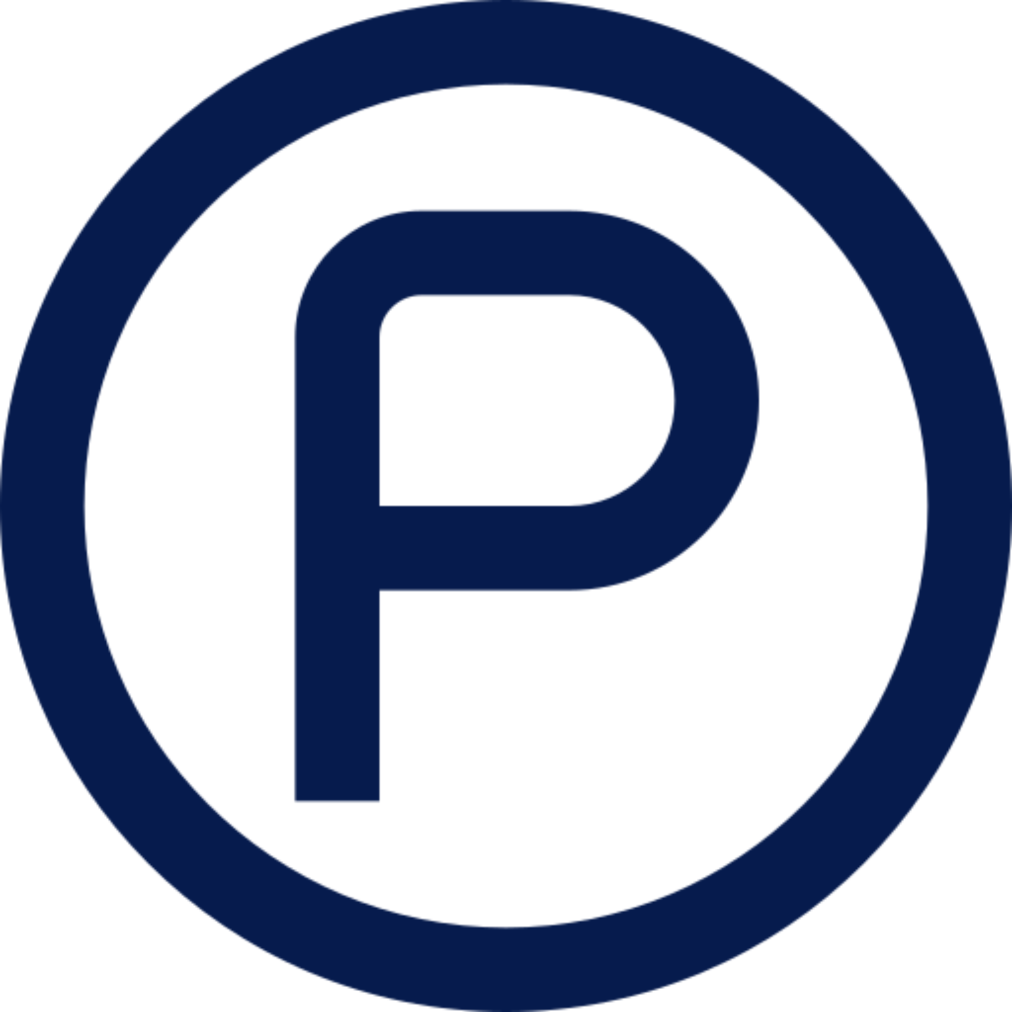 Parking symbol inside a circle