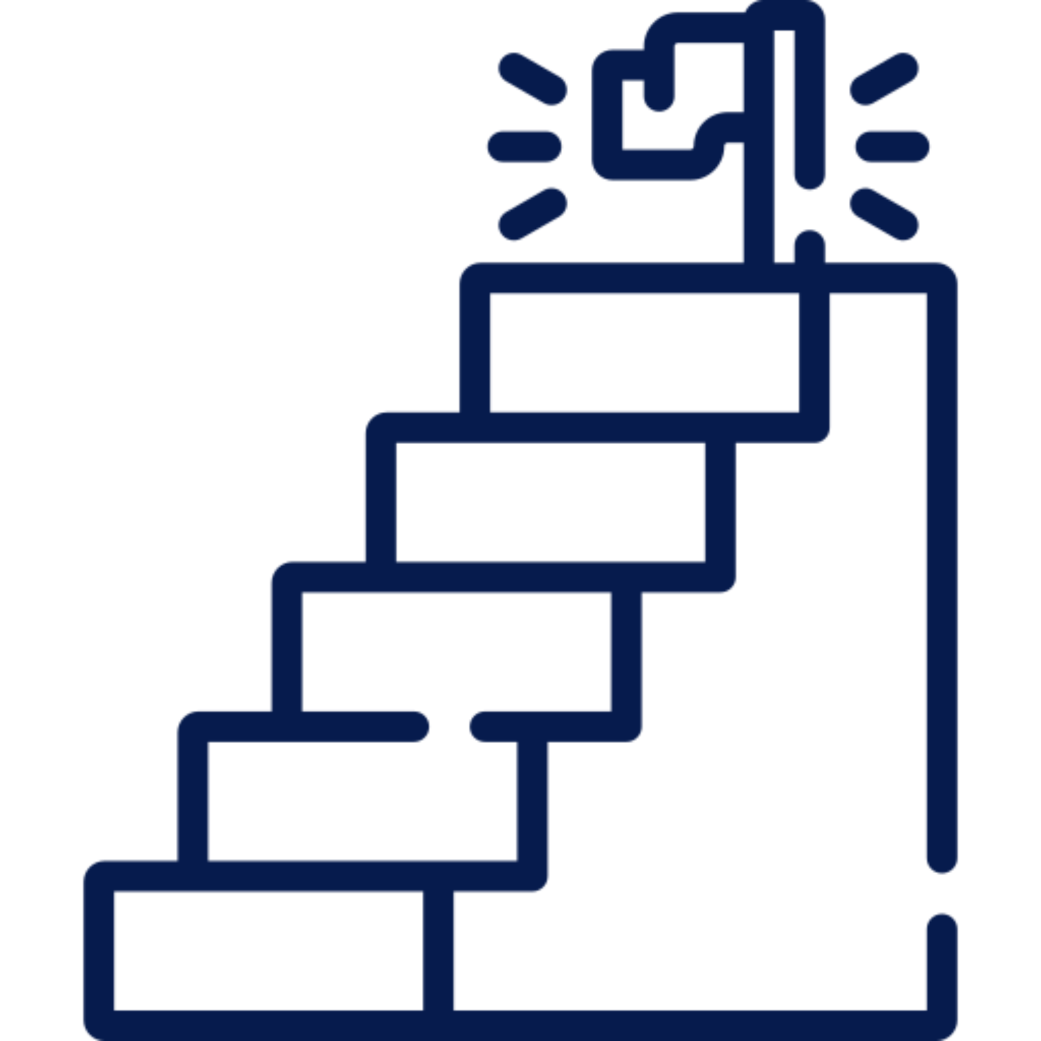 Staircase leading to a flag icon