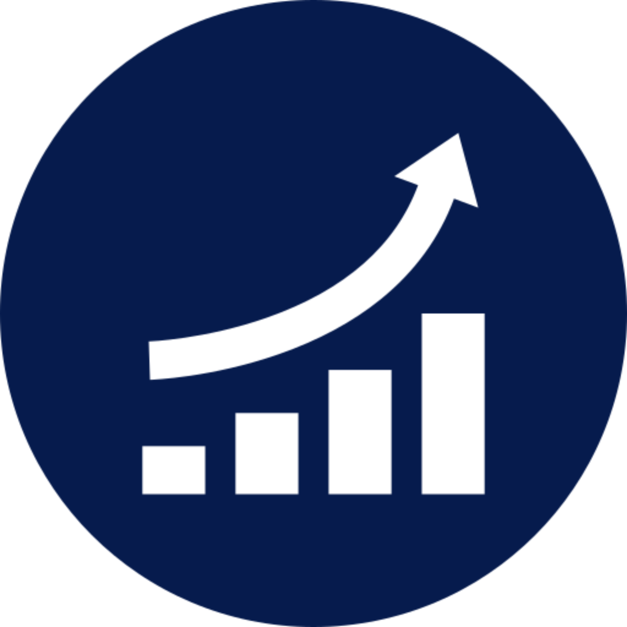 Increasing bar graph with arrow