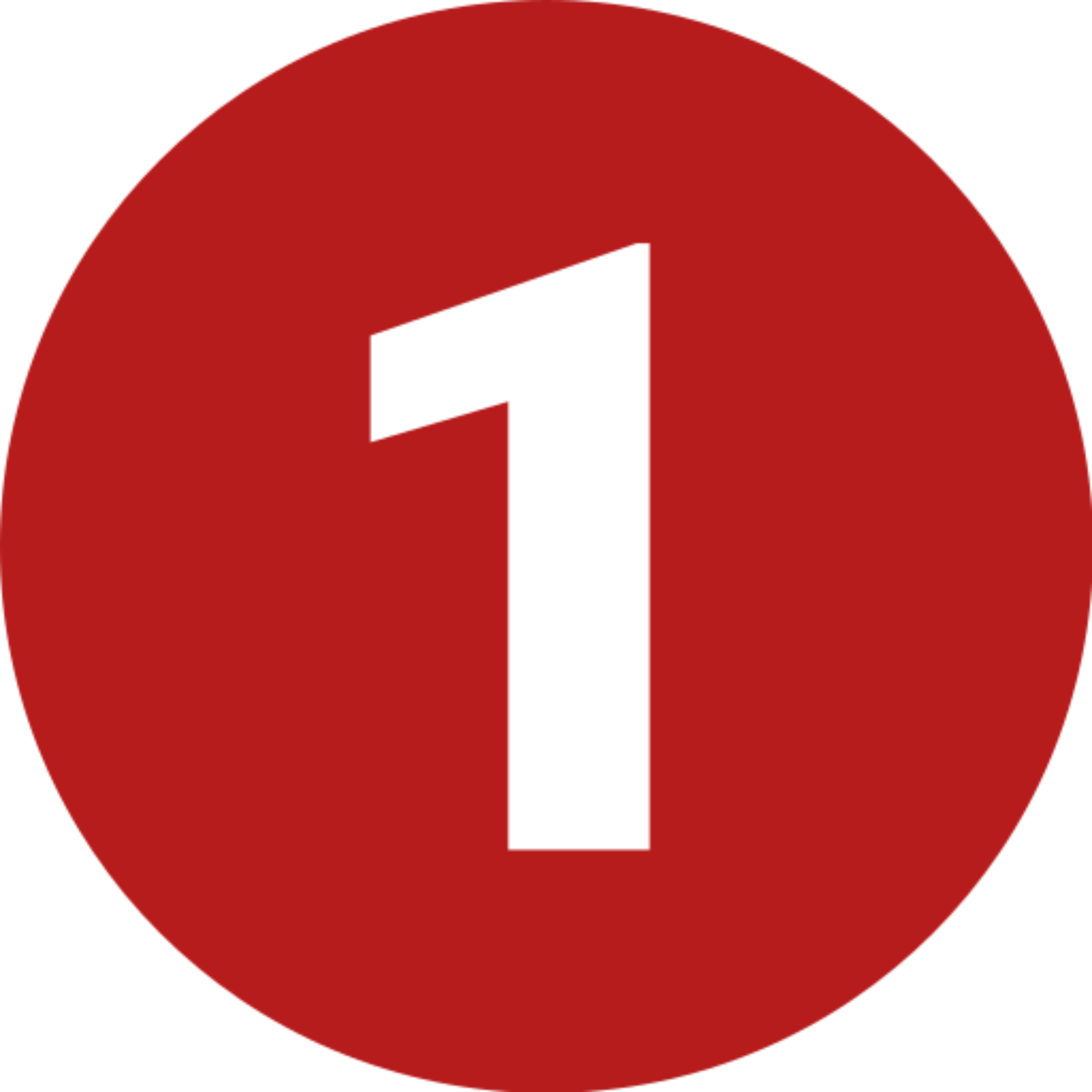 Red circle with black number one